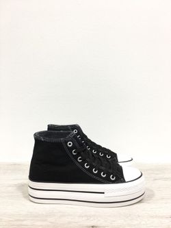 Zapatillas Negras Abotinadas Plataforma