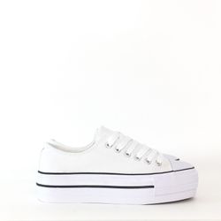 Zapatillas Tipo Converse Con Plataforma Blanco
