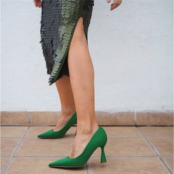 Zapato De Salón Verde Marca Corina REF M3190