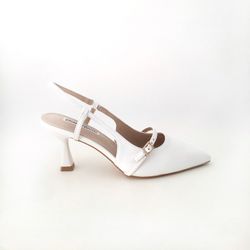 Zapato Destalonado Con Tacón Blanco