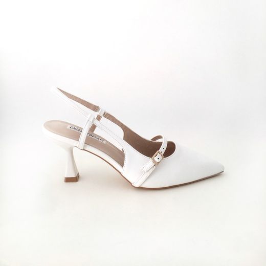 Zapato Destalonado Con Tacón Blanco