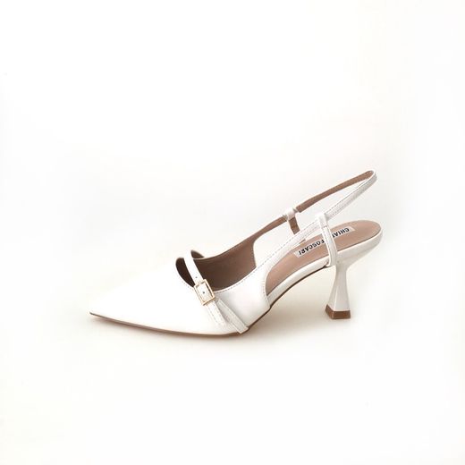 Zapato Destalonado Con Tacón Blanco