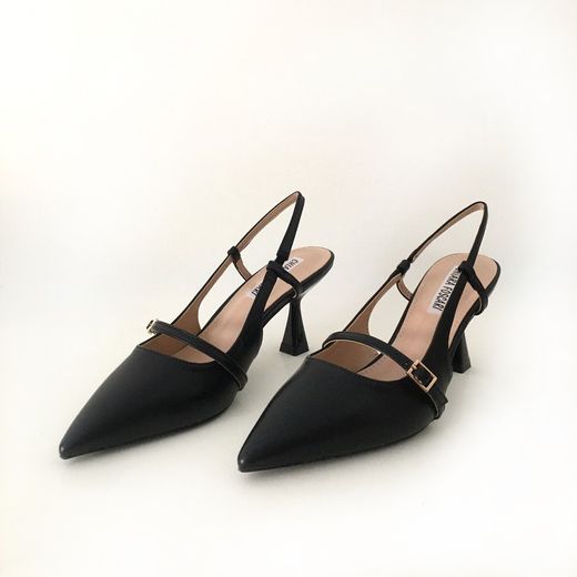 Zapato Destalonado Con Tacón Negro