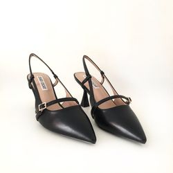 Zapato Destalonado Con Tacón Negro