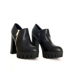 Zapato Tipo Botín Con Tacón Mujer Negro
