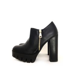 Zapato Tipo Botín Con Tacón Mujer Negro