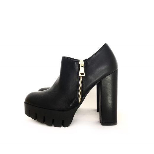 Zapato Tipo Botín Con Tacón Mujer Negro