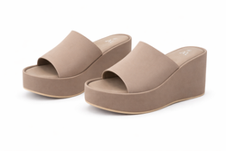 Clog Open Khaki Platform