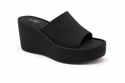 Tamanco de plataforma preto aberto