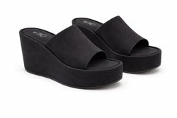 Tamanco de plataforma preto aberto